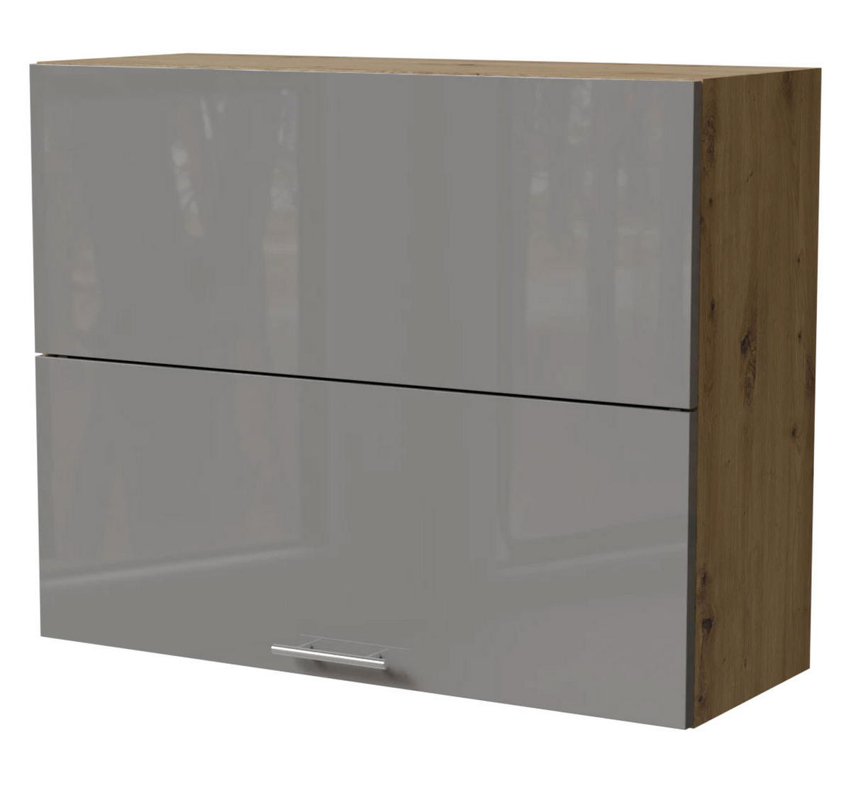 KÜCHENHÄNGESCHRANK Essen W8B/90-AV Grau Hochglanz / Eiche Artisan Matt 90 / 32,5 / 72cm - Eiche Artisan/Grau, Holz/Holzwerkstoff (90/72/32.5cm) - Feldmann-Wohnen