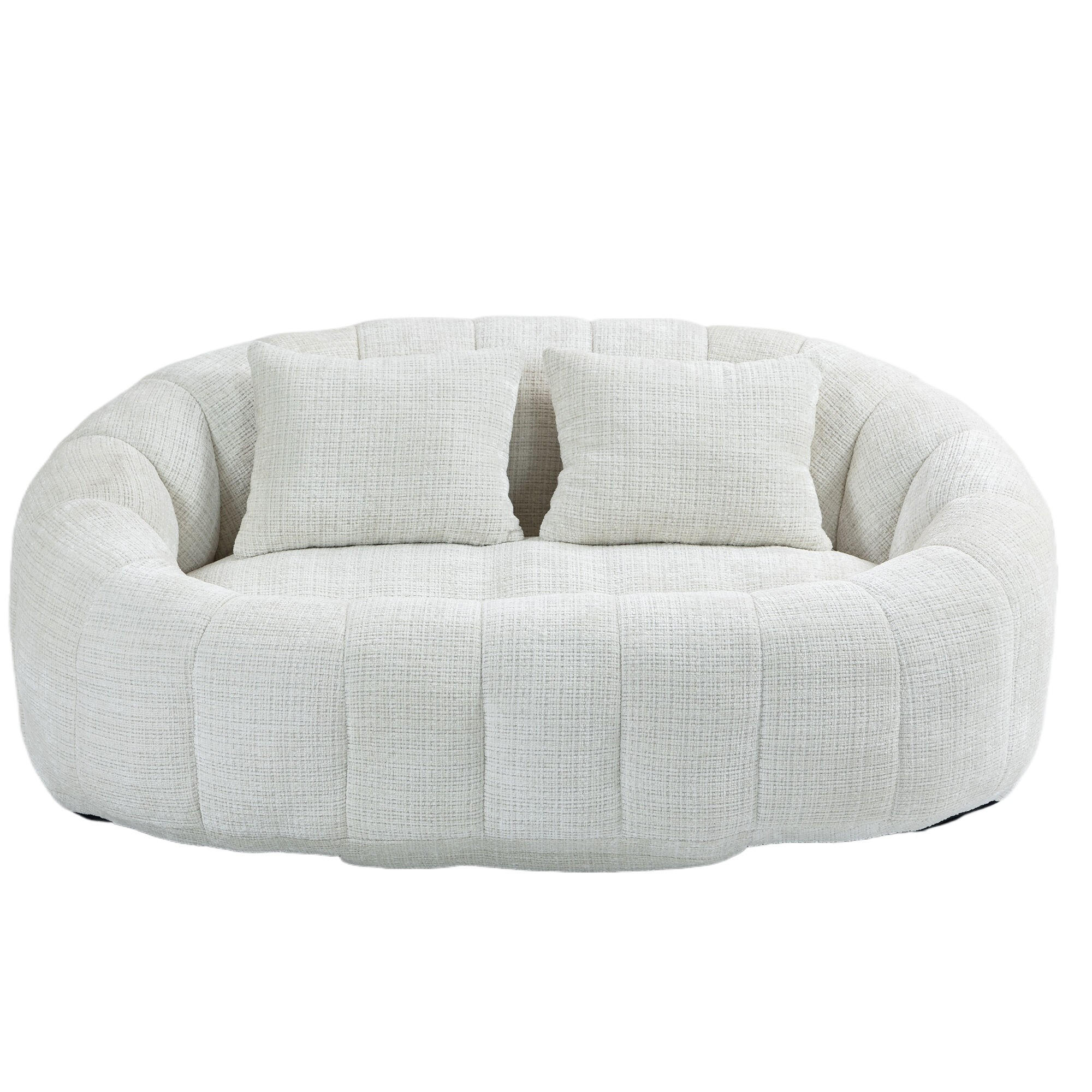 SITZSACK Cord,Sofa mit 3 extra Kopfkissen,Beige - Beige, Textil (145/63/95cm) - LVHOM
