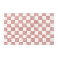 BADEMATTE 50/80 cm Karomuster, Baumwolle - Pink, Textil (50/80cm) - Homescapes