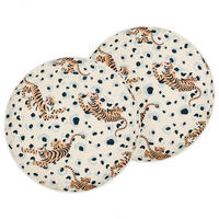 GARTENKISSEN 2er-Set Tigermotiv mehrfarbig 40 cm Arenzano - Multicolor, Textil (40/40cm) - Beliani