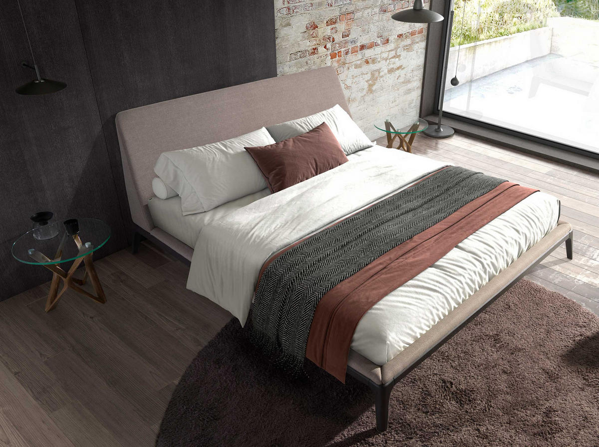 BETT Rechteckig Grau Schwarz 192/230/101 cm - Schwarz/Grau, Textil (180/200cm) - ANGEL CERDA