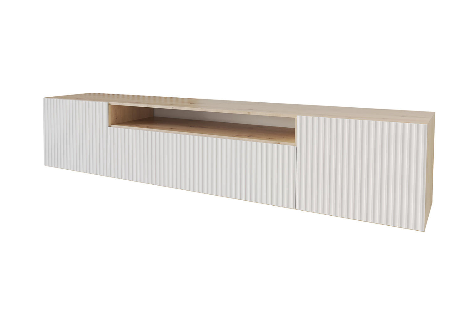 LOWBOARD NOA-2-W 200x40x41 cm - Artisan / Weiß - Weiß, Holzwerkstoff (200/40/41cm) - ALTDECOR