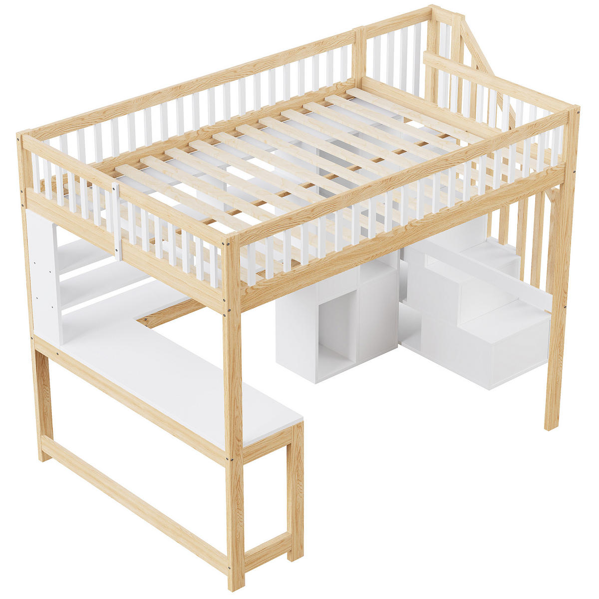 HOCHBETT 140/200 cm Weiß, Natur - Weiß, Holz - Raumix
