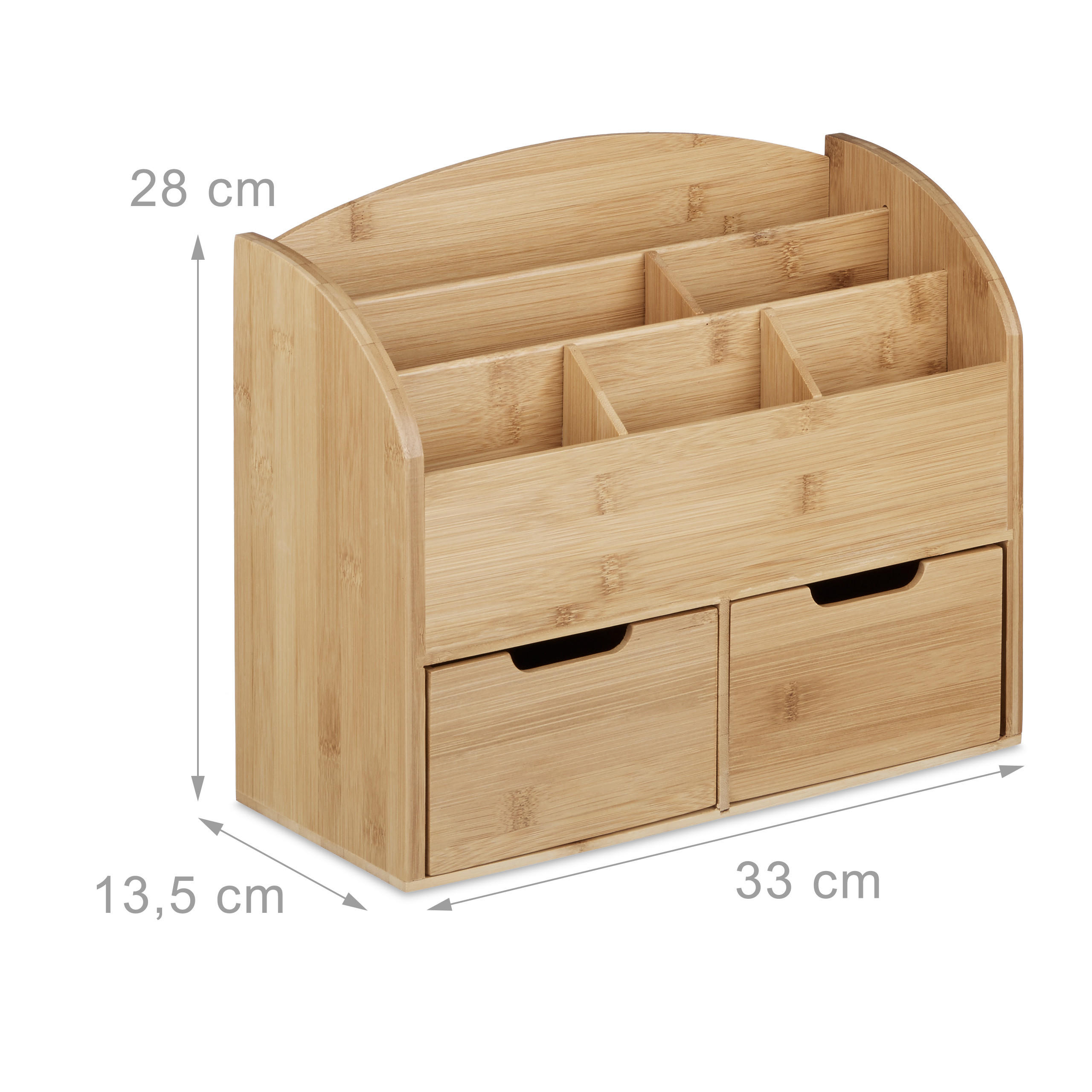 SCHREIBTISCH-ORGANIZER - Hellbraun, Holz (13.5/33/25.5cm) - Relaxdays