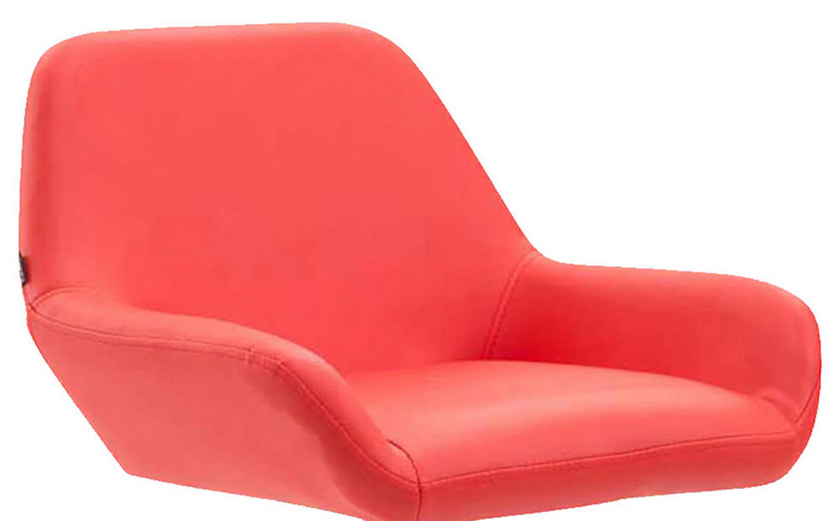 BARHOCKER 2er Set Prag Kunstleder weiß rot - Rot/Weiß, Kunststoff/Metall (51/109/52cm) - TPFLiving