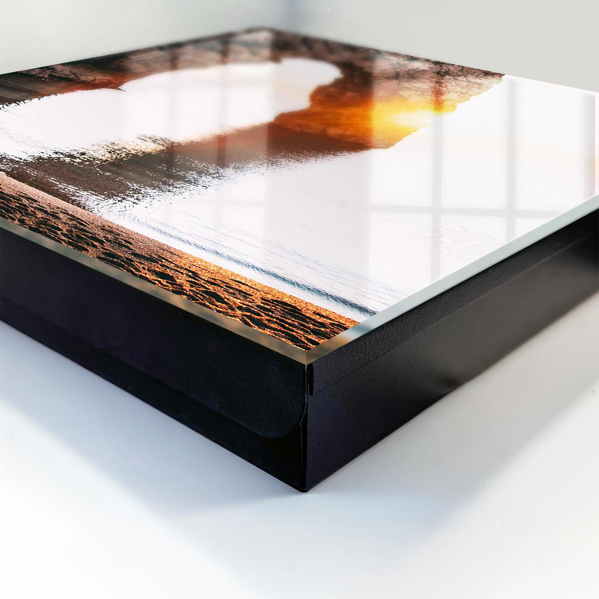 SCHLÜSSELBOX Schwarz 30x30 cm- Türöffnung nach rechts - Felsbogen - Orange, Metall (30/30/5cm) - TULUP