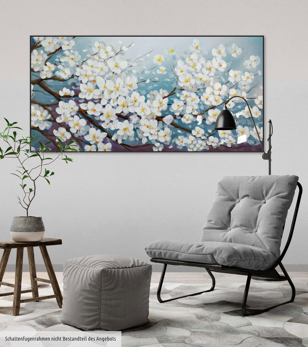 ÖLGEMÄLDE 140/70 cm - Blau/Weiß, Holz/Textil (2.2/70cm) - KUNSTLOFT