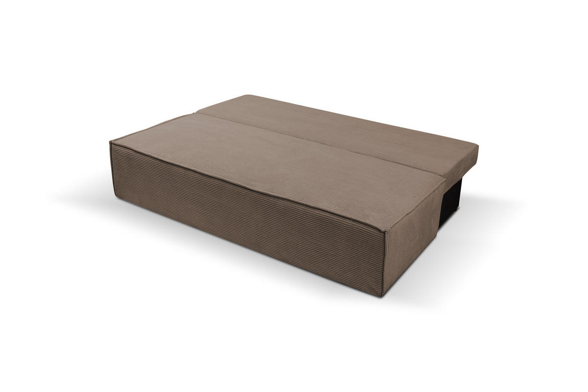 SCHLAFSOFA TIMO, Sofa mit Schlaffunktion und Bettkasten, Farbe: Braun, Cordstoff - Braun, Textil (200/80/93cm) - VENASI MÖBEL