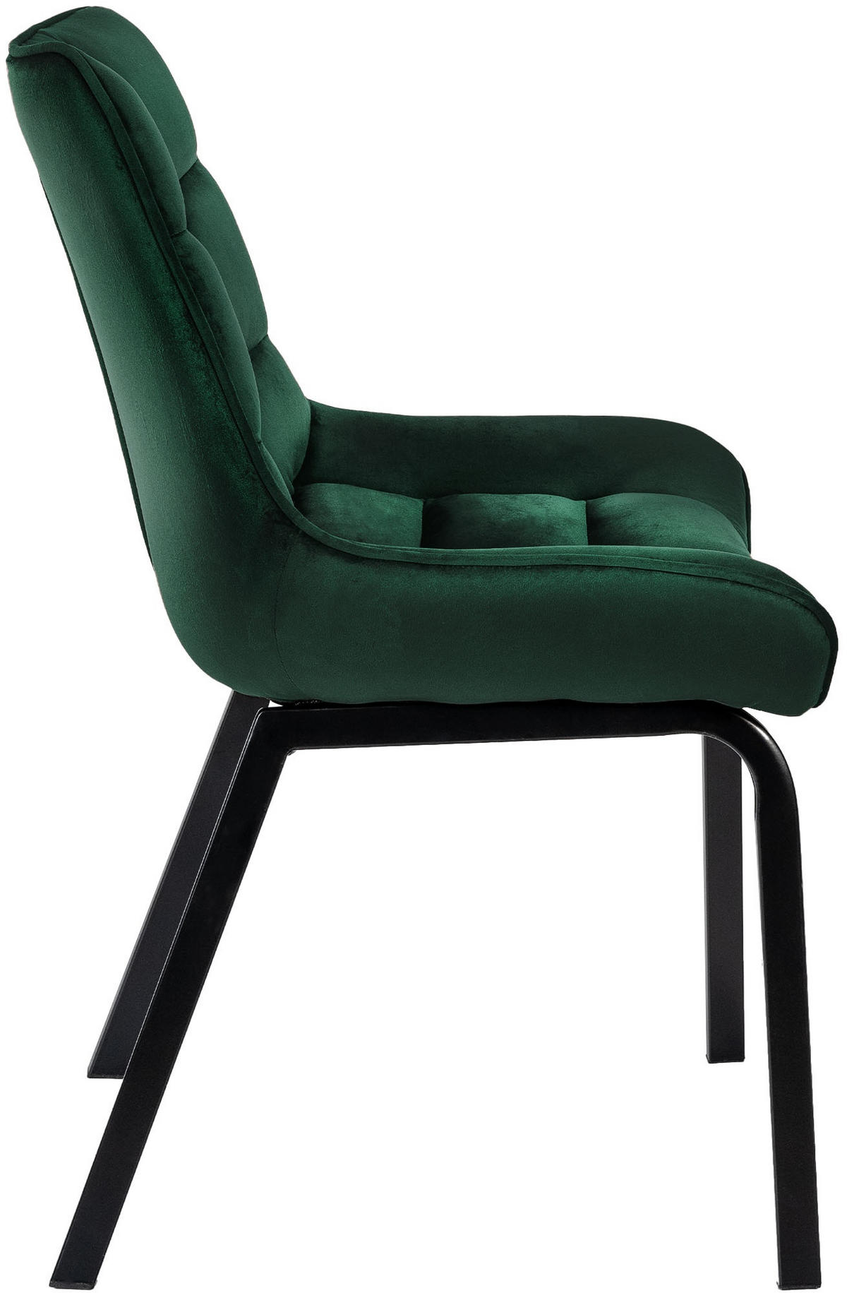 STUHL Samt grün - Schwarz/Grün, Textil/Metall (58/84/57cm) - CLP