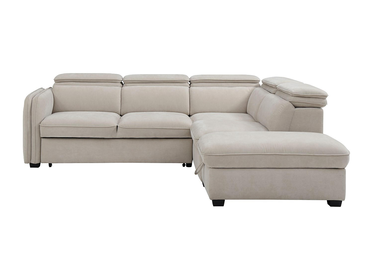 SCHLAFSOFA - 5 Personen - Stoff - Beige - Beige, Textil (255/80/230cm) - Vente-Unique