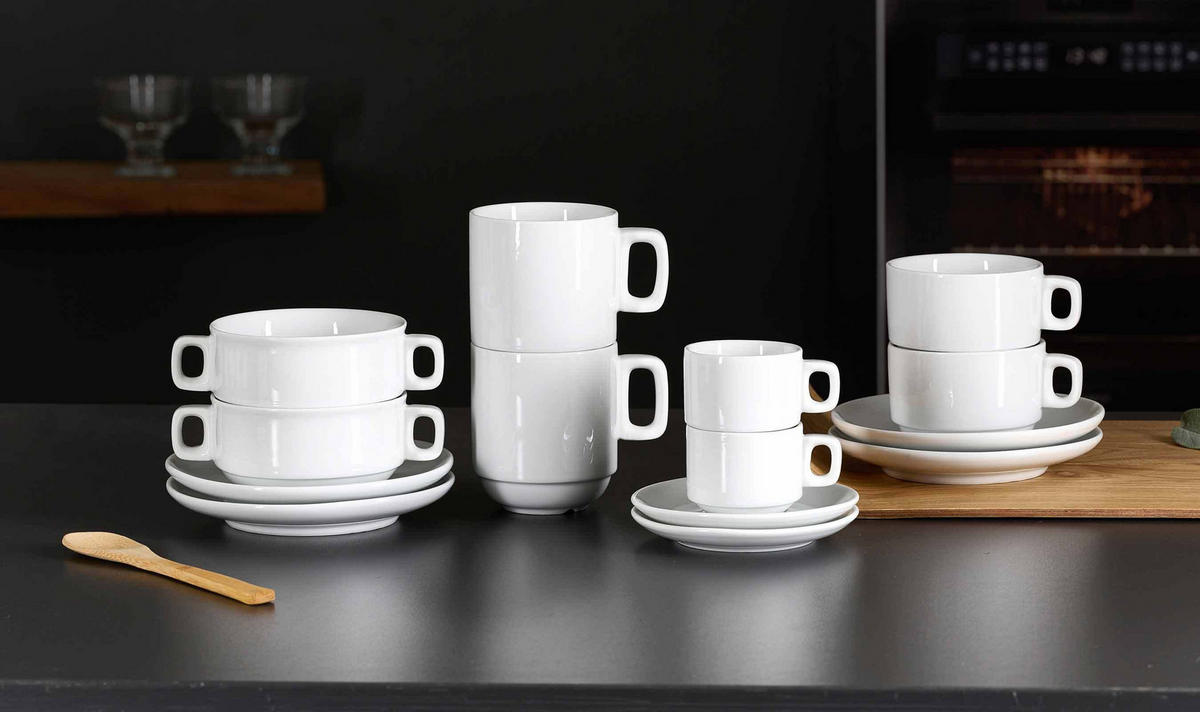 KAFFEETASSEN Bianco weiß 190 ml 6er Set - Weiß, Keramik (0.19L) - Ritzenhoff Breker