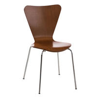 BESUCHERSTUHL Calisso mit Holzsitz und Metallgestell, Farbe: Braun - Chromfarben/Braun, Holz/Metall (42/85/47cm) - TPFLiving