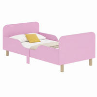 KINDERBETT mit Rausfallschutz 70x140 cm MDF/Kiefer Pink - Pink, Holz (70/140cm) - Meubliv