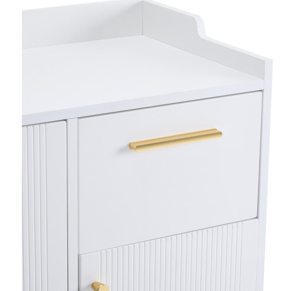 SCHUHSCHRANK aus Spanplatte 130x37x100cm Weiß mit 2 Schubladen - Weiß, Holzwerkstoff (130/100/37cm) - Modfu