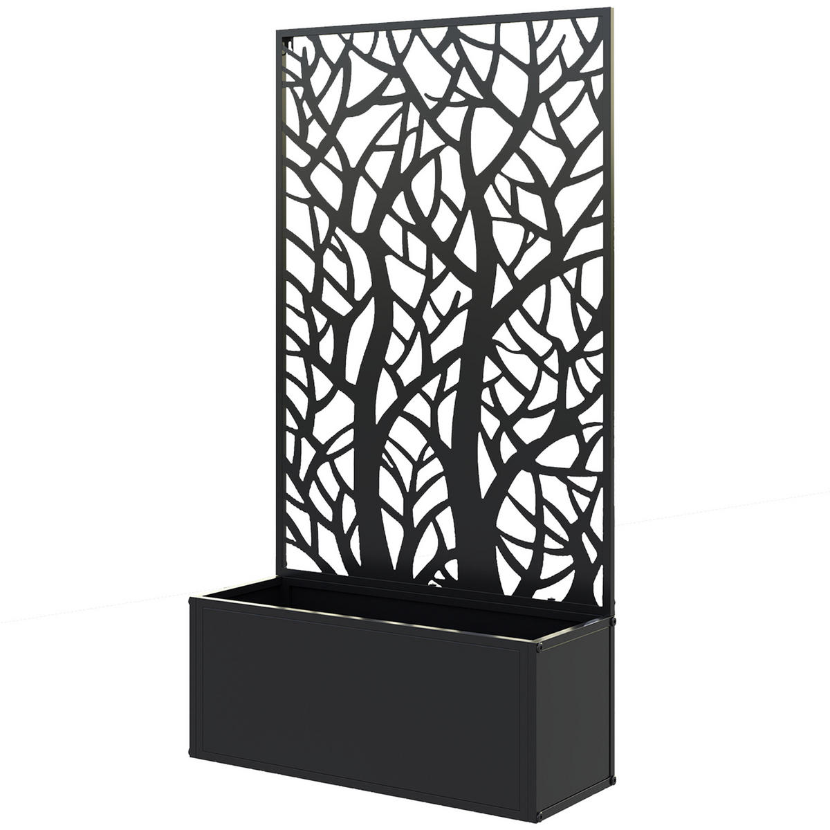 HOCHBEET DE-12267 mit Sichtschein 61/23/113 cm, 29 l Schwarz - Schwarz, Metall (61/113/23cm) - ComfortXL
