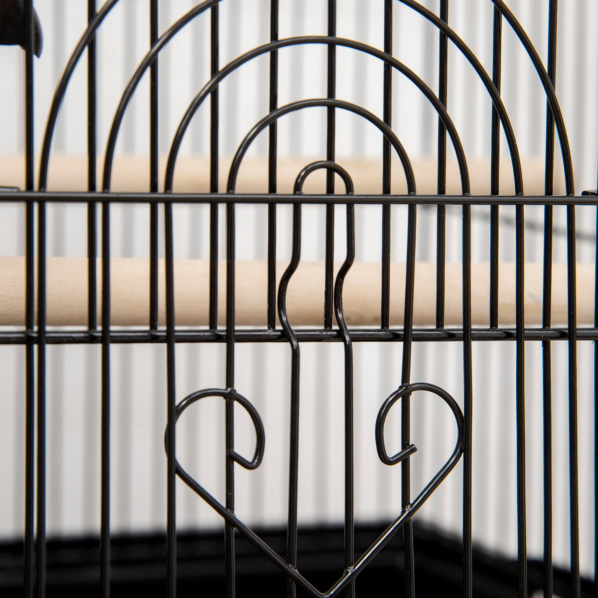 VOGELKÄFIG DE-17813 Haus-Design mit Tragegriff & Kotplatte Schwarz - Schwarz, Metall (41/63/50.5cm) - ComfortXL