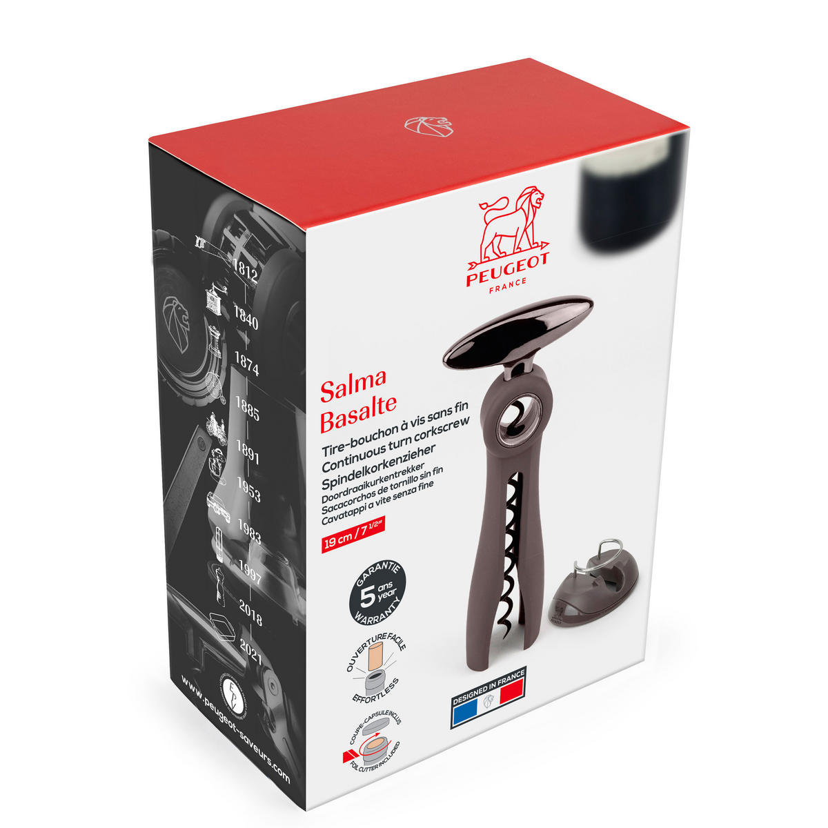 KORKENZIEHER Salma Basalt Zamak ABS - Grau, Metall (7cm) - PEUGEOT