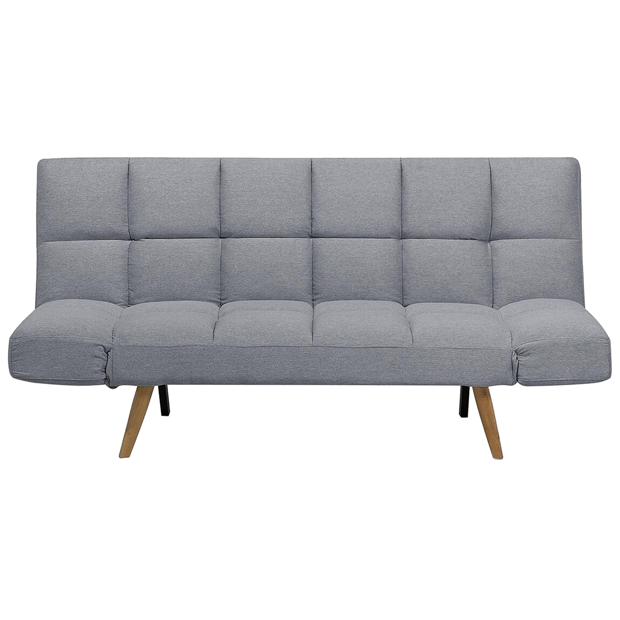 3-SITZER-SCHLAFSOFA hellgrau Ingaro - Hellbraun/Grau, Textil (182/86/79cm) - Beliani