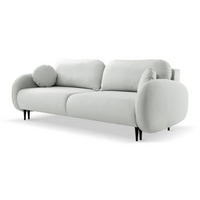 SCHLAFSOFA SOFTI, Sofa mit Schlaffunktion und Bettkasten, Farbe: Hellgrau, Velourstoff - Hellgrau, Textil (232/95/109cm) - Sepro Meble