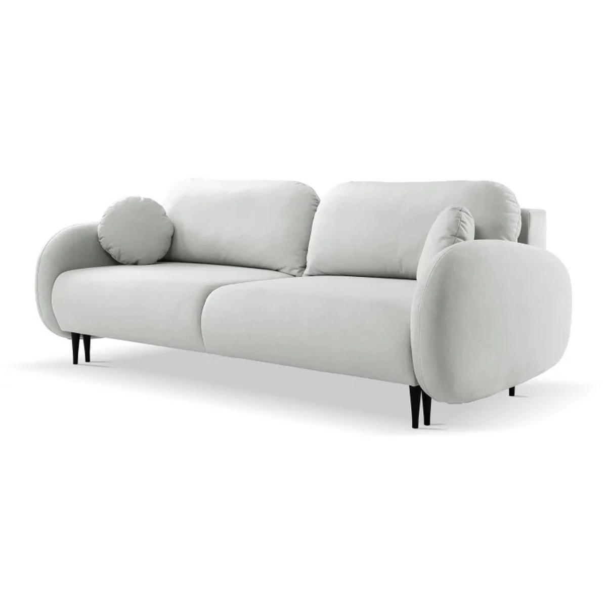 SCHLAFSOFA SOFTI, Sofa mit Schlaffunktion und Bettkasten, Farbe: Hellgrau, Velourstoff - Hellgrau, Textil (232/95/109cm) - Sepro Meble