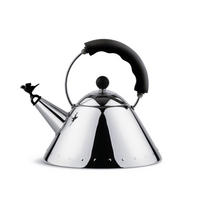 WASSERKESSEL - 9093 B - Schwarz - 2 Liter - von Micheal Graves - Schwarz, Metall (22cm) - Alessi