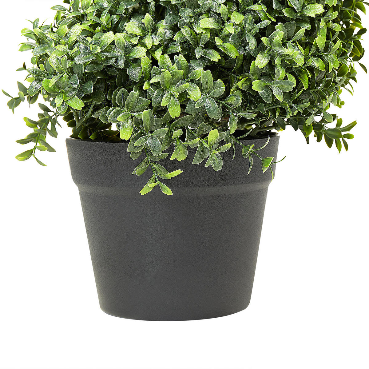 KUNSTPFLANZE im Blumentopf 98 cm Grün/Schwarz Buxus Spiral Tree - Schwarz/Grün, Kunststoff (98cm) - Beliani