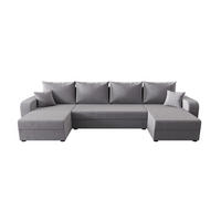 WOHNLANDSCHAFT HEWLET U BIS Itaka 50 mit Schlaffunktion - Grau, Textil (305/90/140cm) - Bedante
