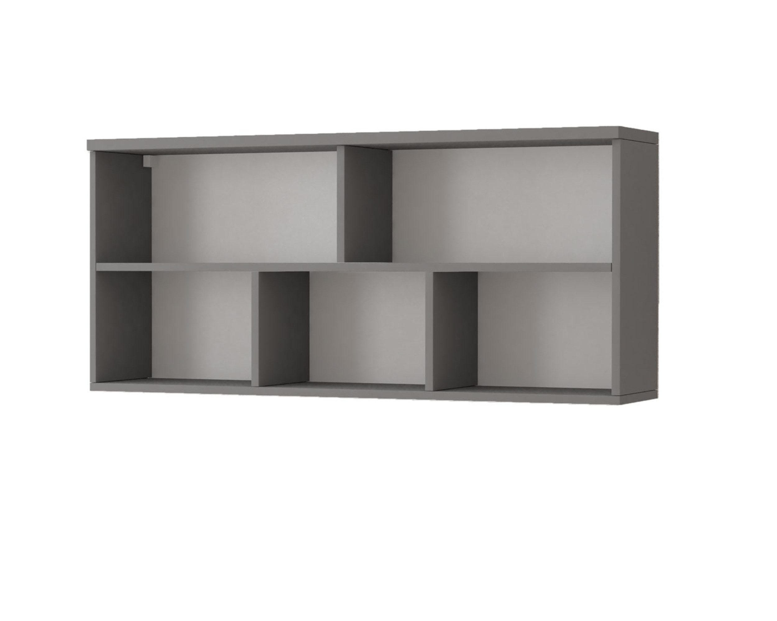 Deine Möbel 24 Kinder-Wandregal Grau 110x55x27 cm