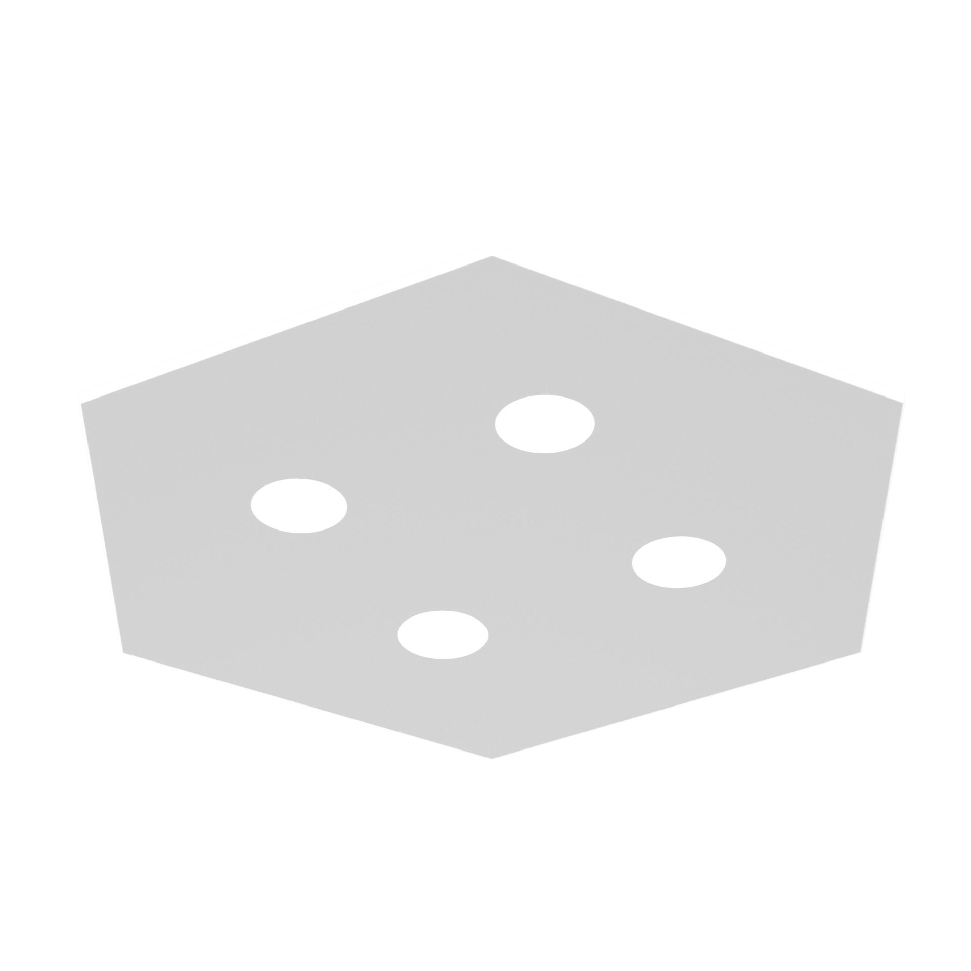 DECKENLEUCHTE - Weiß, Metall (55/65/4cm) - Lumicom