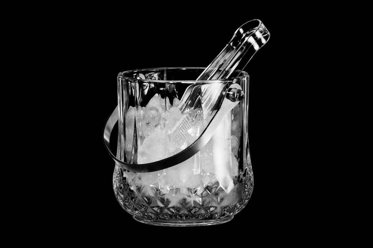 EISKÜBEL aus Glas mit Zange Ø 13,5 cm - Transparent, Glas (13.5/13.5cm)