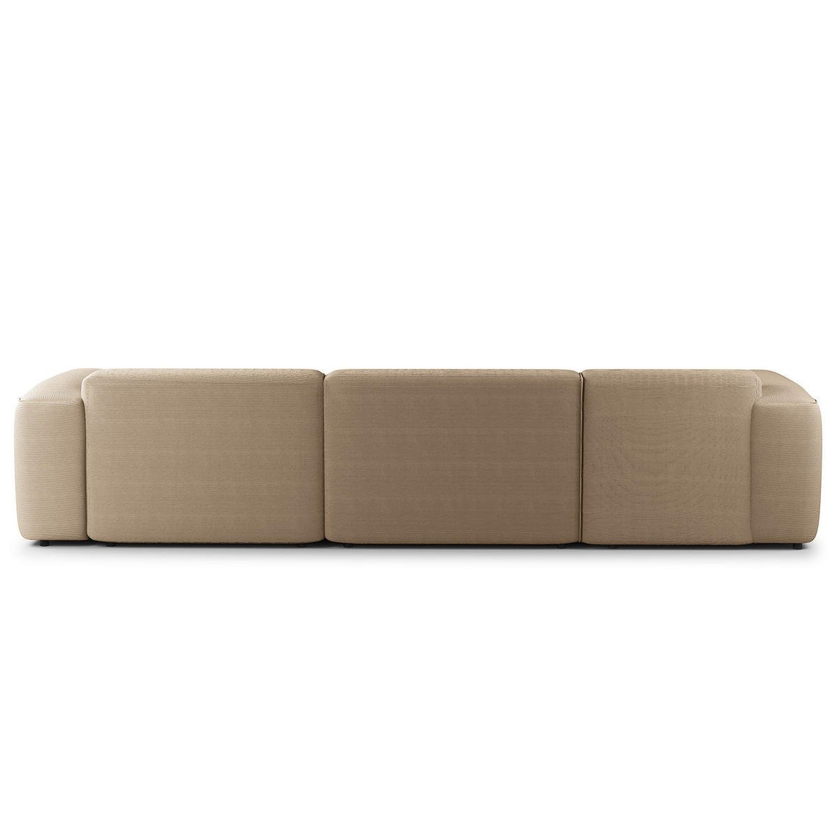 3-SITZER ECKSOFA mit Longchair - Taupe/Schwarz, Kunststoff/Textil (317/173cm) - home24