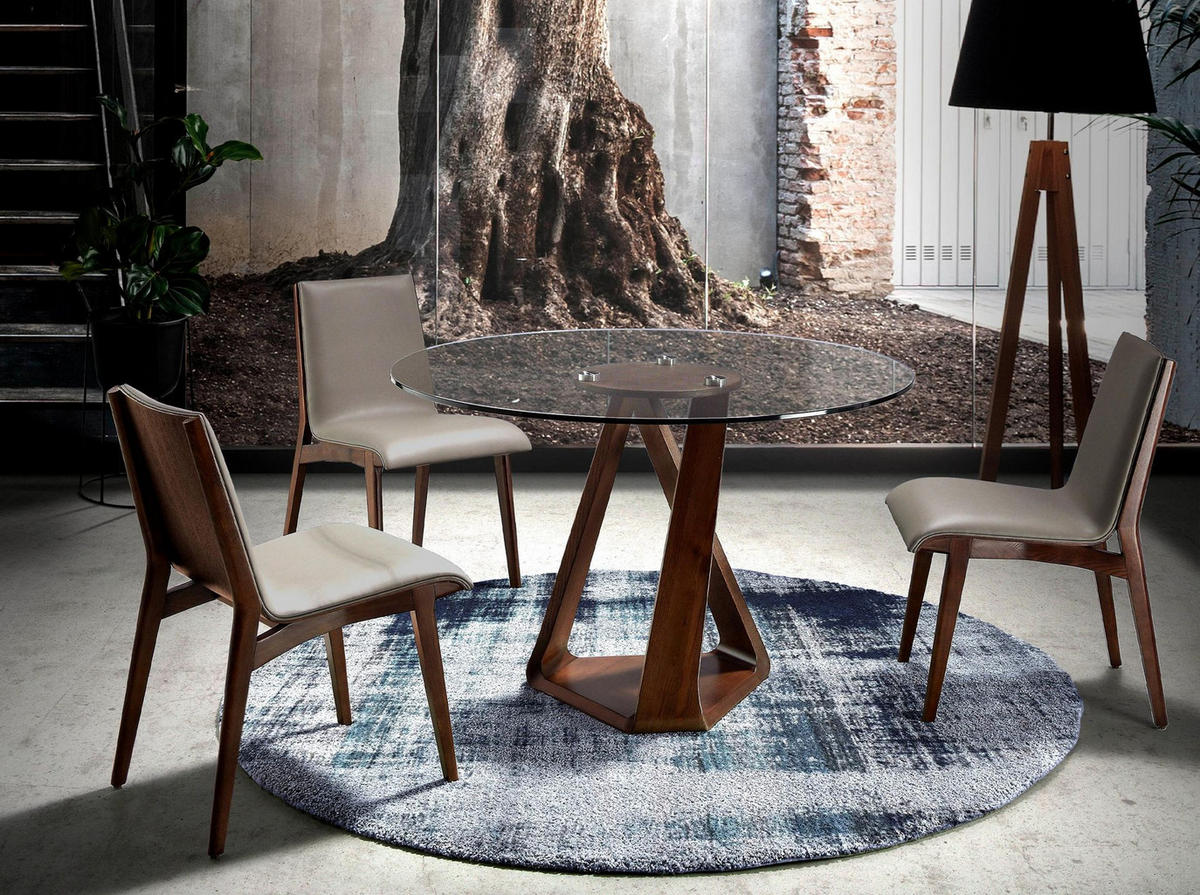 STUHL Ökolederstuhl Nerz dunkel 46/59/82 cm - Nussbaumfarben/Grau, Textil (46/82/59cm) - ANGEL CERDA