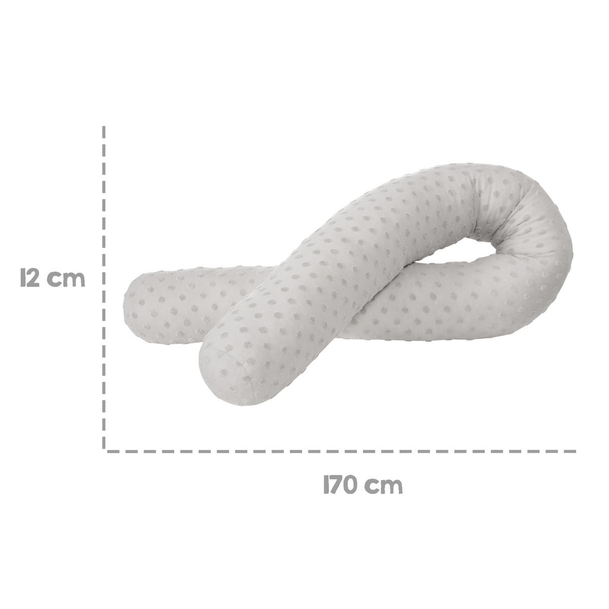 BETTSCHLANGE Lil Planet grau - Hellgrau, Textil (170/12cm) - Roba