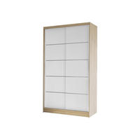 SCHWEBETÜRENSCHRANK Diego IV - Weiß/Sonoma Eiche, Holzwerkstoff/Metall (100/200/58cm) - MIRJAN24