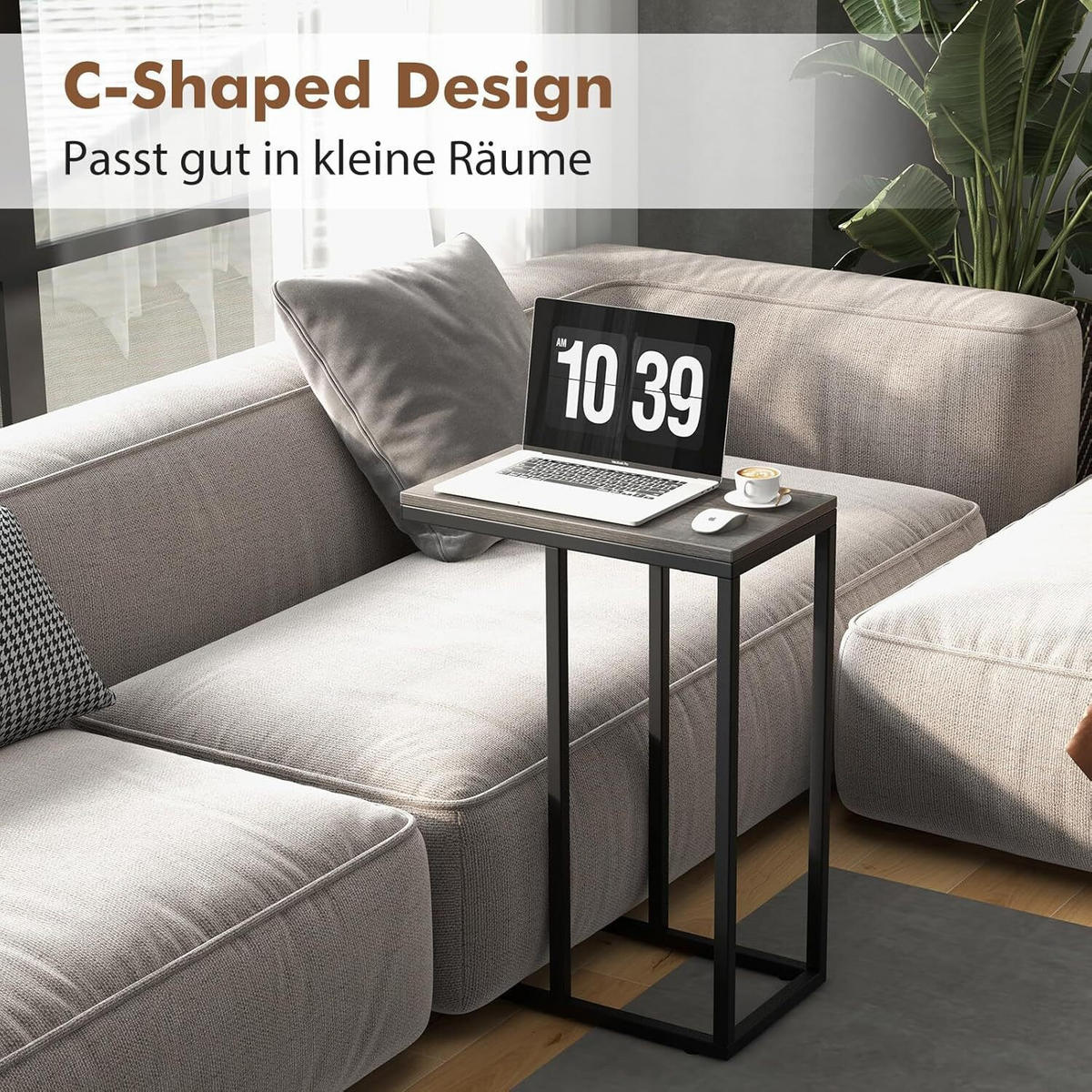 BEISTELLTISCH 64cm Graueiche - Grau, Holz (45/25/64cm) - COSTWAY