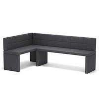 ECKBANK links MELVIN Kunstleder, 142/196 cm Dunkelgrau - Dunkelgrau, Holz/Kunststoff (142/196cm) - Idohome