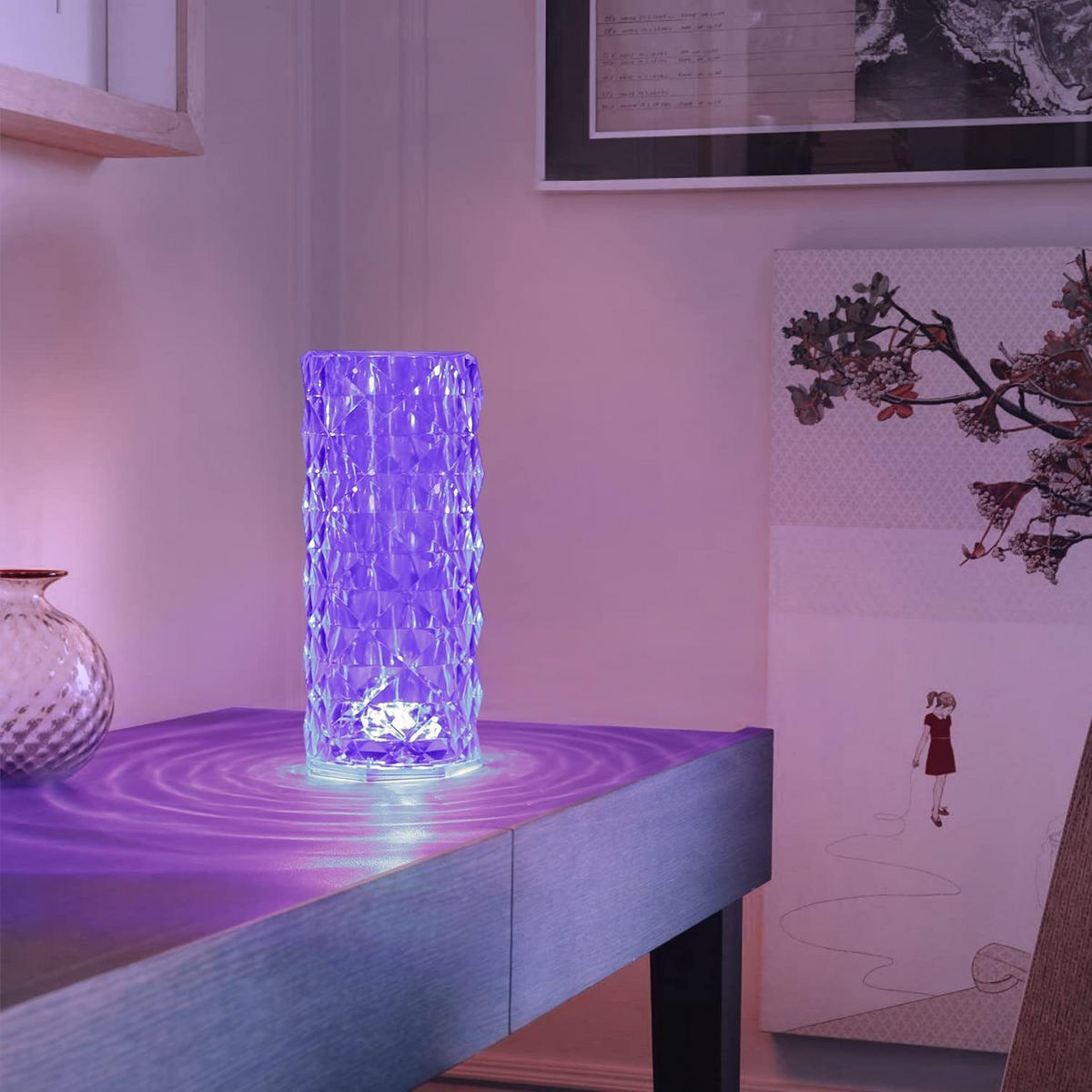 LED-TISCHLEUCHTE Juwel 9/9/21 cm - Transparent, Kunststoff (9/9/21cm) - Nettlife