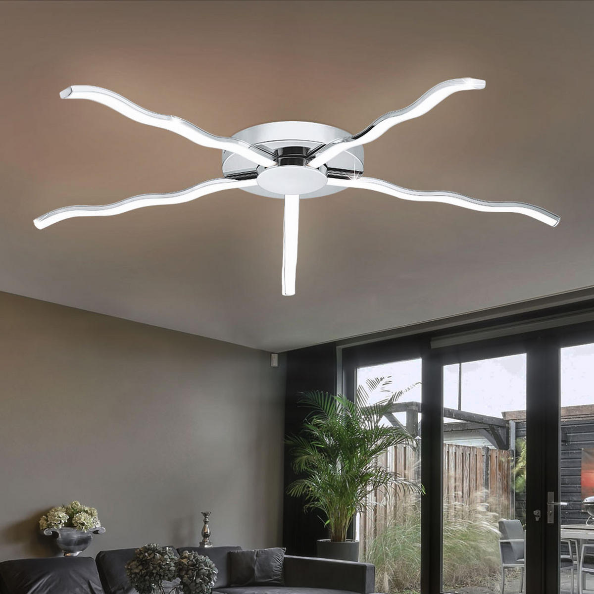 LED DECKENLEUCHTE Roncade Silber Chrom - Silberfarben, Metall (78.5/78.5/6cm)