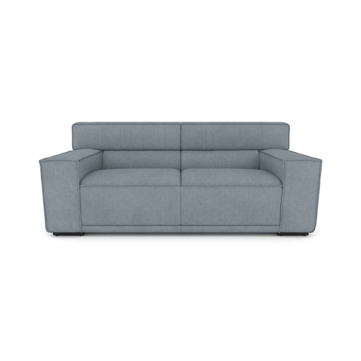2,5-SITZER Umea Cord Blau 194/106/78 cm - Dunkelgrau, Kunststoff/Textil (194/78/106cm) - foamnova