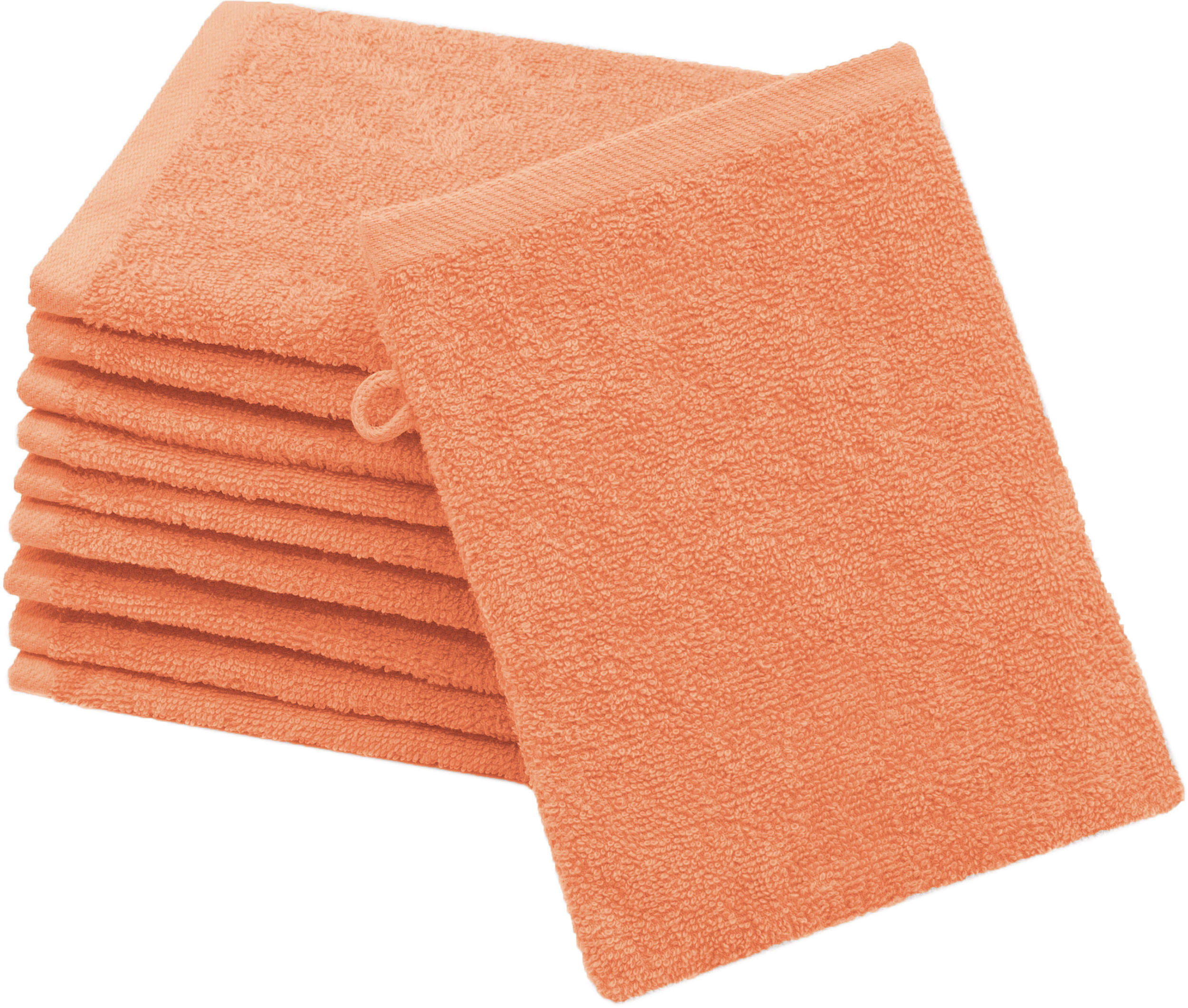 WASCHHANDSCHUH, 10er-Set, 16x21 cm, 100% Baumwolle, Rot - Terracotta, Textil (16/21cm) - Zollner