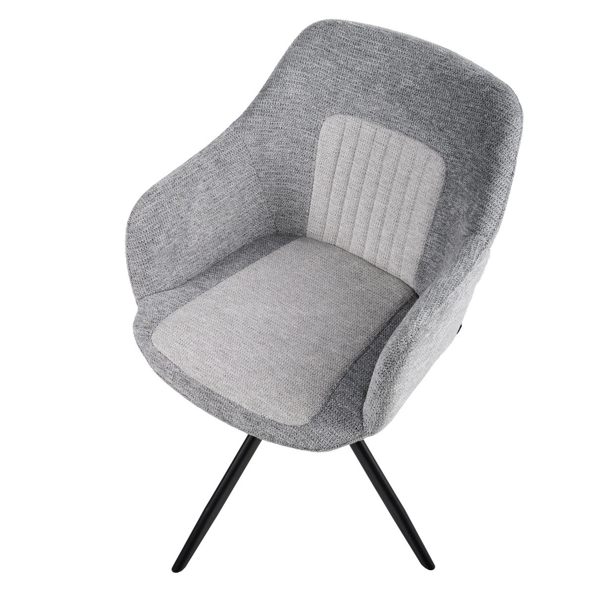 JÍDELNÍ ŽIDLE 2 ks sada otočná Látka Šedá Likely - světle šedá, textil (56/85/71cm) - Beliani