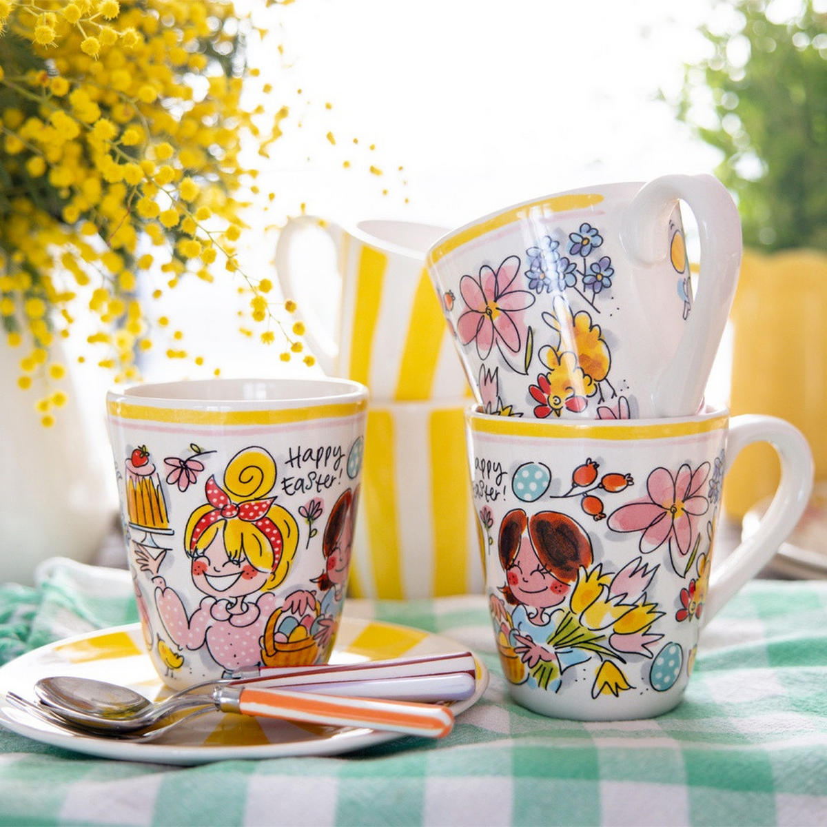 BECHER Happy Easter Pasen in Bunt - 350 ml - Multicolor, Keramik (0.35L) - Blond Amsterdam