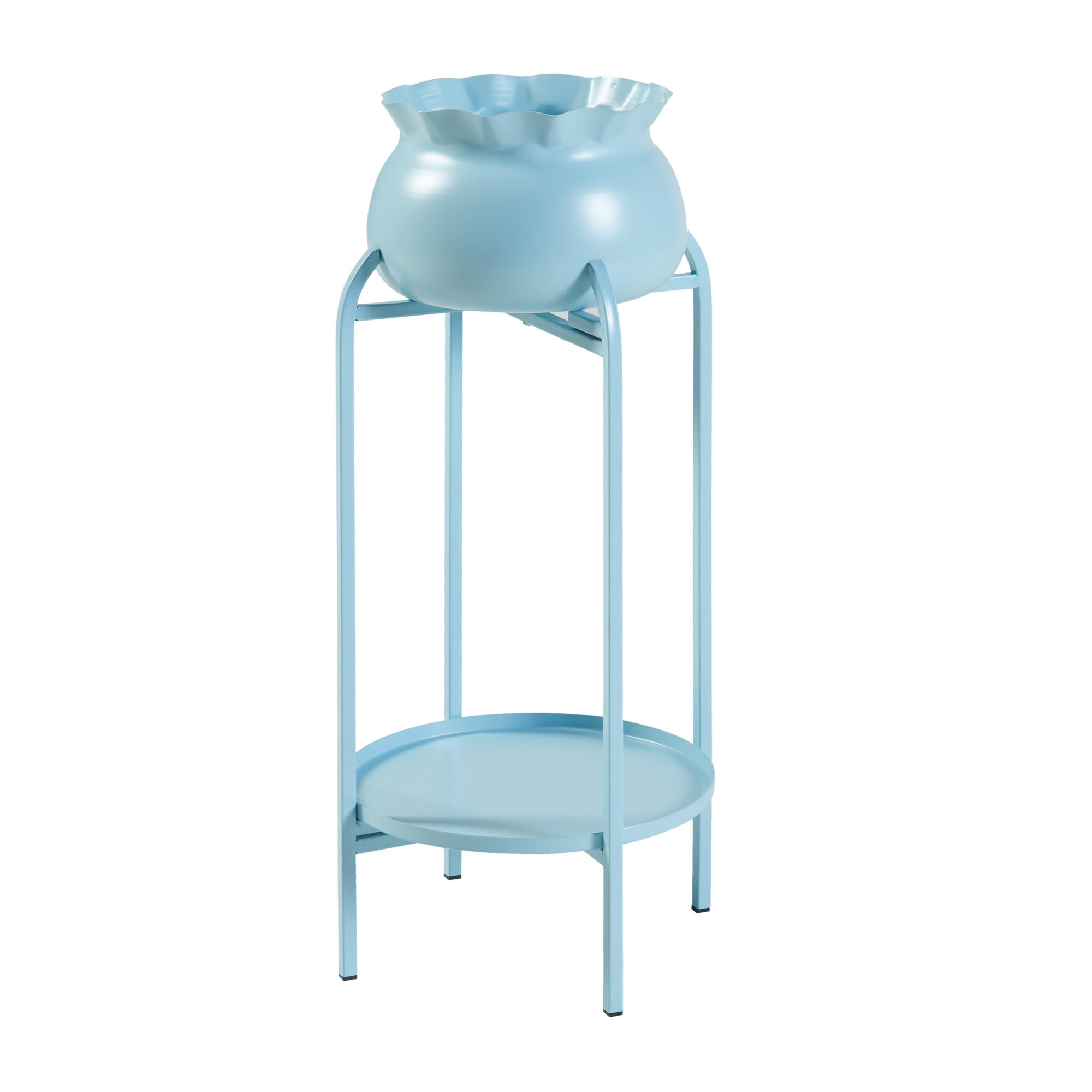 BLUMENSTÄNDER Altena - Hellblau, Metall (40/40/80.5cm) - [en.casa]