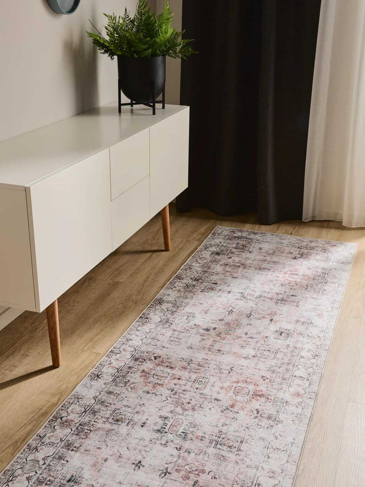 VINTAGE-LÄUFER George waschbar 80x240 cm - Taupe/Creme, Kunststoff (80/240cm) - benuta