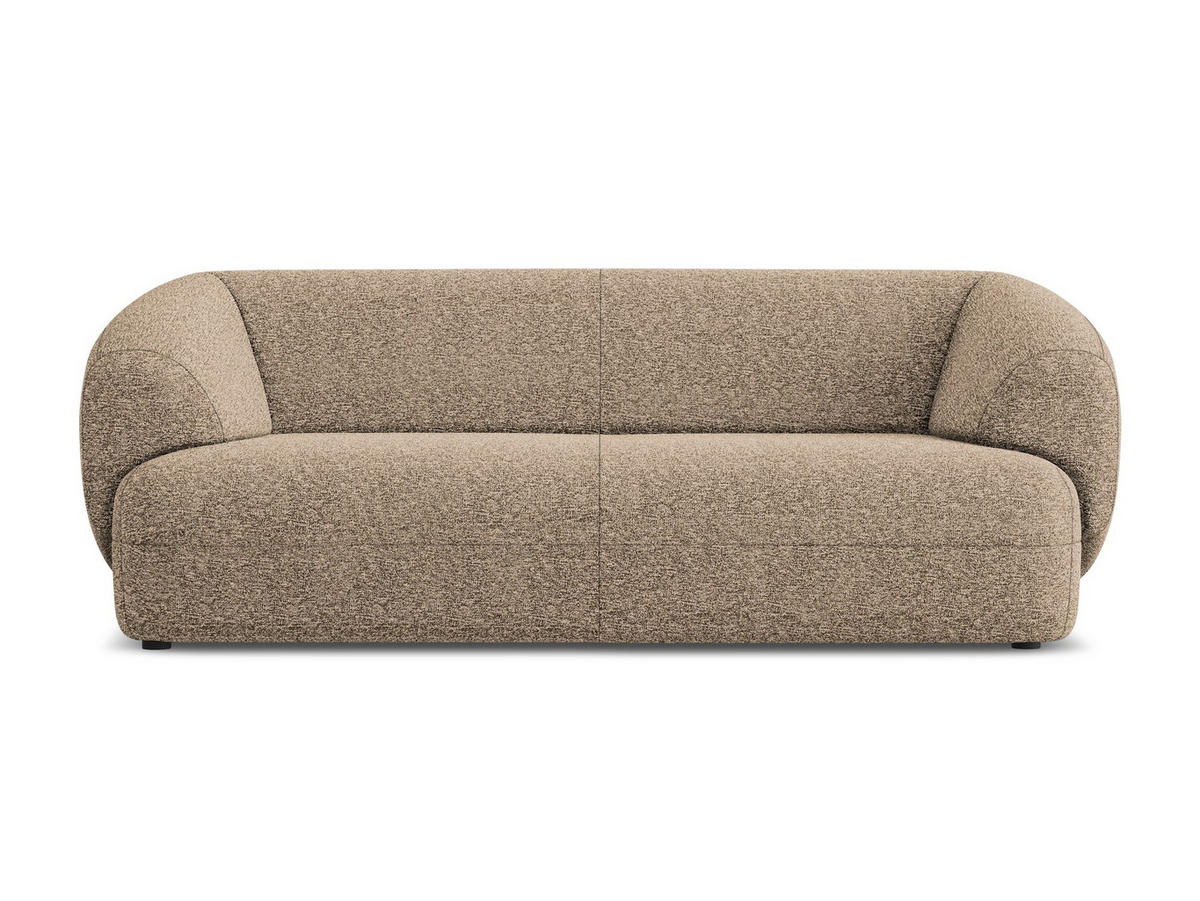 3-SITZER SOFA Strukturstoff Stoff Beige - Blau/Beige, Kunststoff/Textil (212/81/98cm) - Makamii