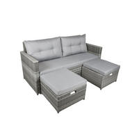 GARTENSOFA Trier Gartenmöbel - Grau, Kunststoff (180/86/76cm) - DELUKE