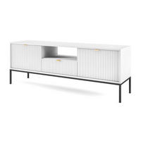 LOWBOARD Nova weiß 154 / 39 / 56cm - Schwarz/Weiß, Holz/Holzwerkstoff (154/56/39cm) - Feldmann-Wohnen