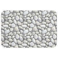 KOUPELNOVÁ PŘEDLOŽKA Kameny - šedé - oválné 90x60 cm - světle šedá, textil/plast (90/60cm) - OnlyWow