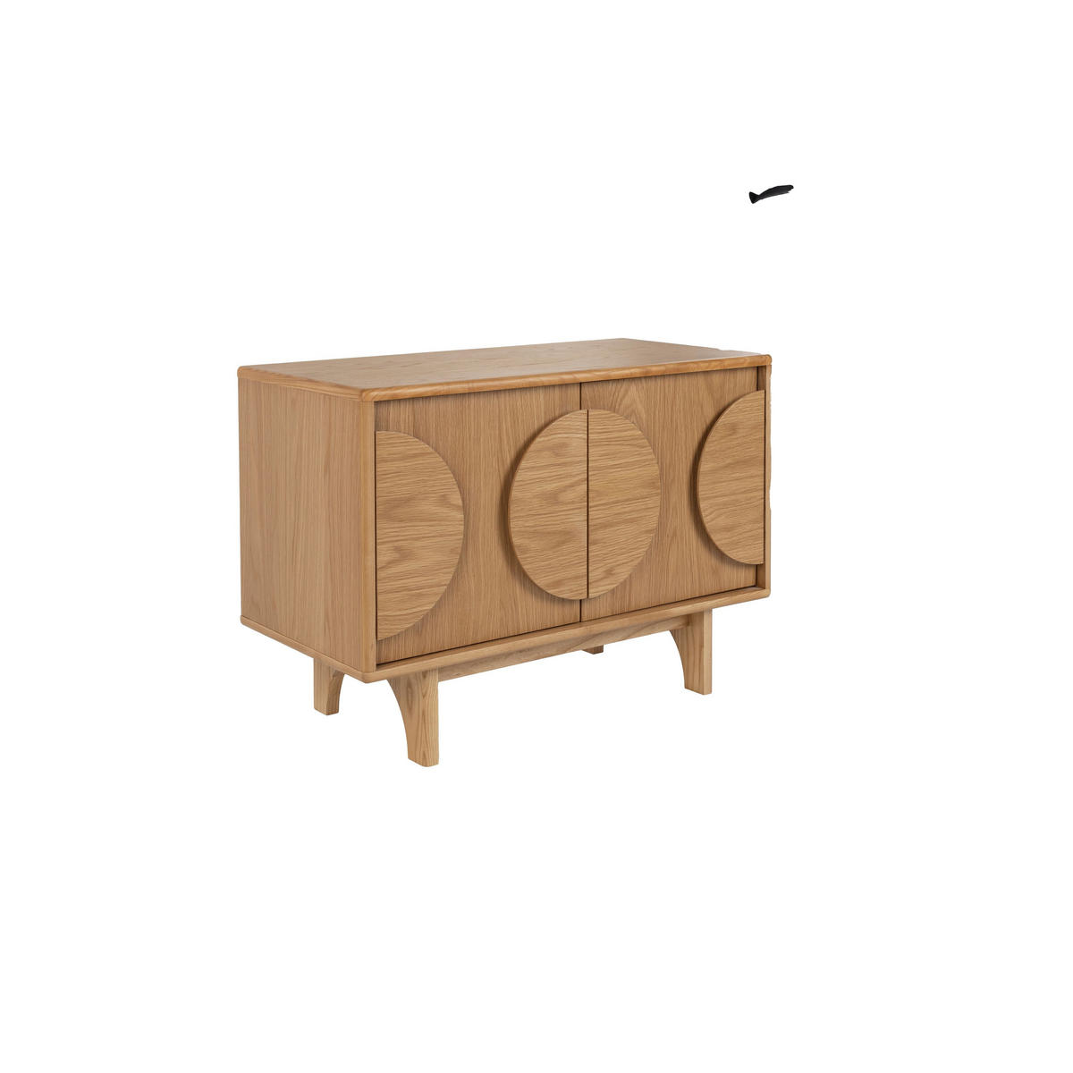 SIDEBOARD Groove mit 2 Türen Eichenholz Natur - Naturfarben, Holzwerkstoff (82/58/40cm) - Zuiver
