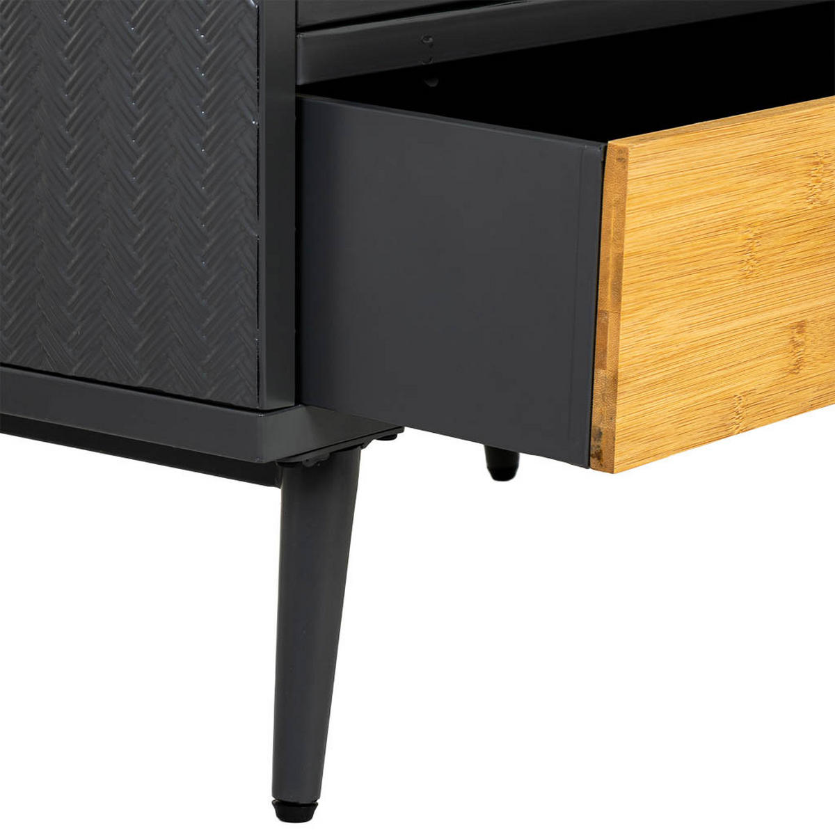 VITRINE aus Metall und Holz und Glas, schwarz, 61x32x91cm - Schwarz, Holz (61/90/32cm) - Wanderlust